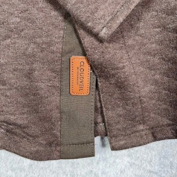 NWT Cloudveil Quilted Shacket Mens L Large BROWN Jacquard Knit Shirt Jacket Snap - Picture 4 of 9